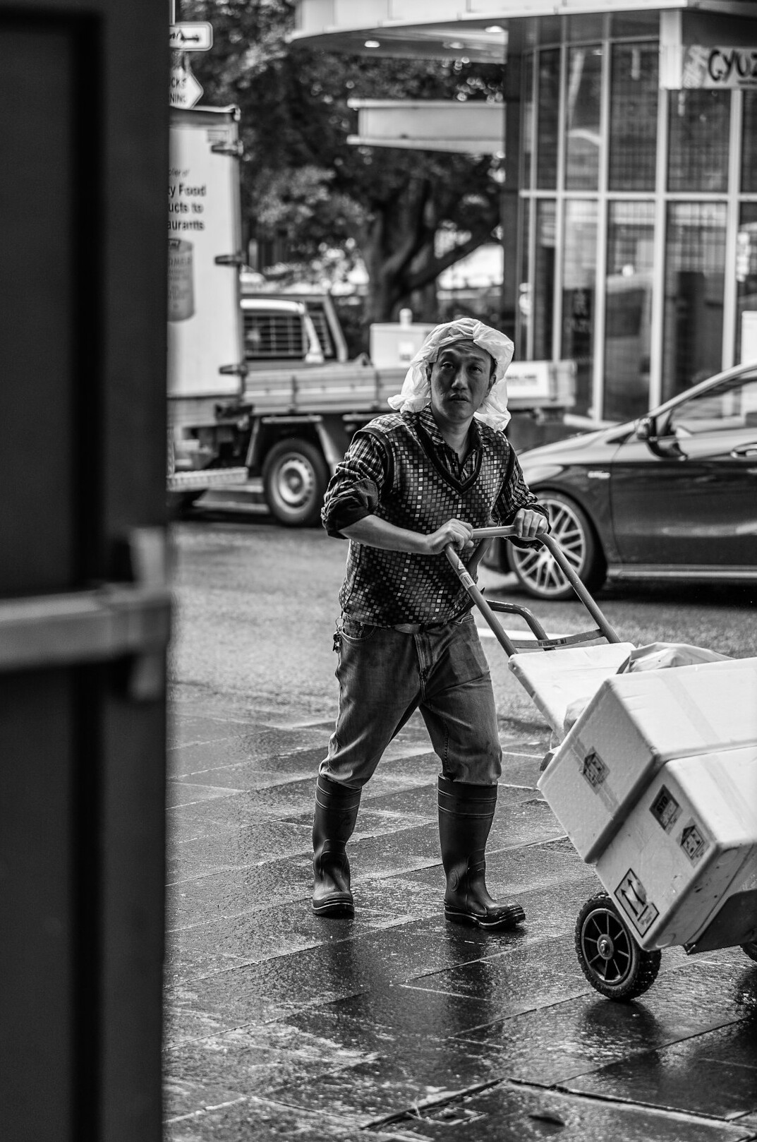 postman delivering mail