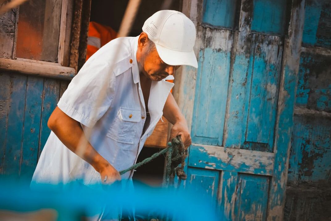 fisherman boat portrait