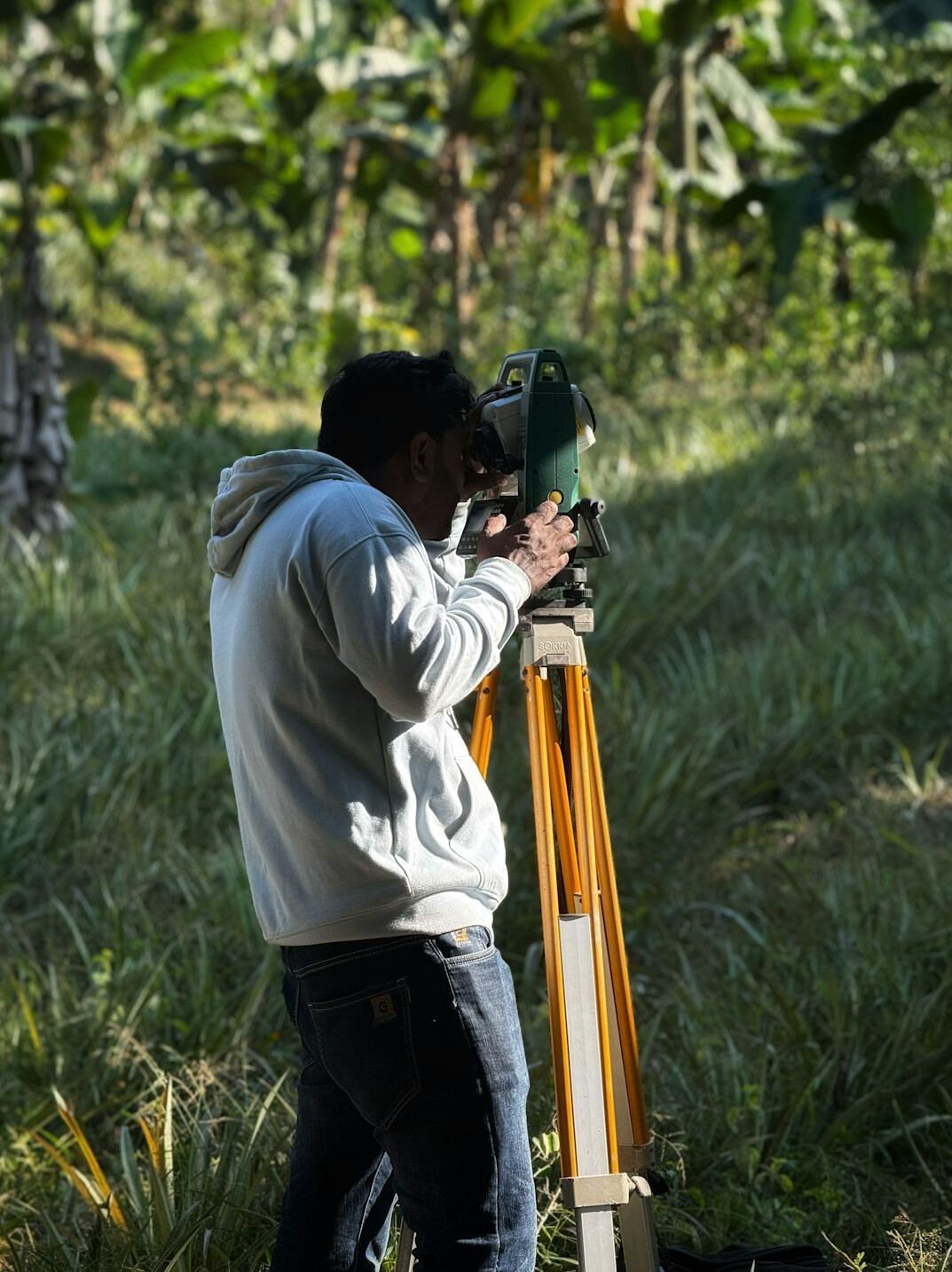 photographer in rural setting